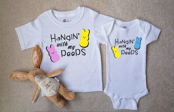 Hangin With My Peeps Onesie® Bodysuit | Easter Bodysuit | Bunny Bodysuit| Easter Outfit | Easter... | Etsy (US)