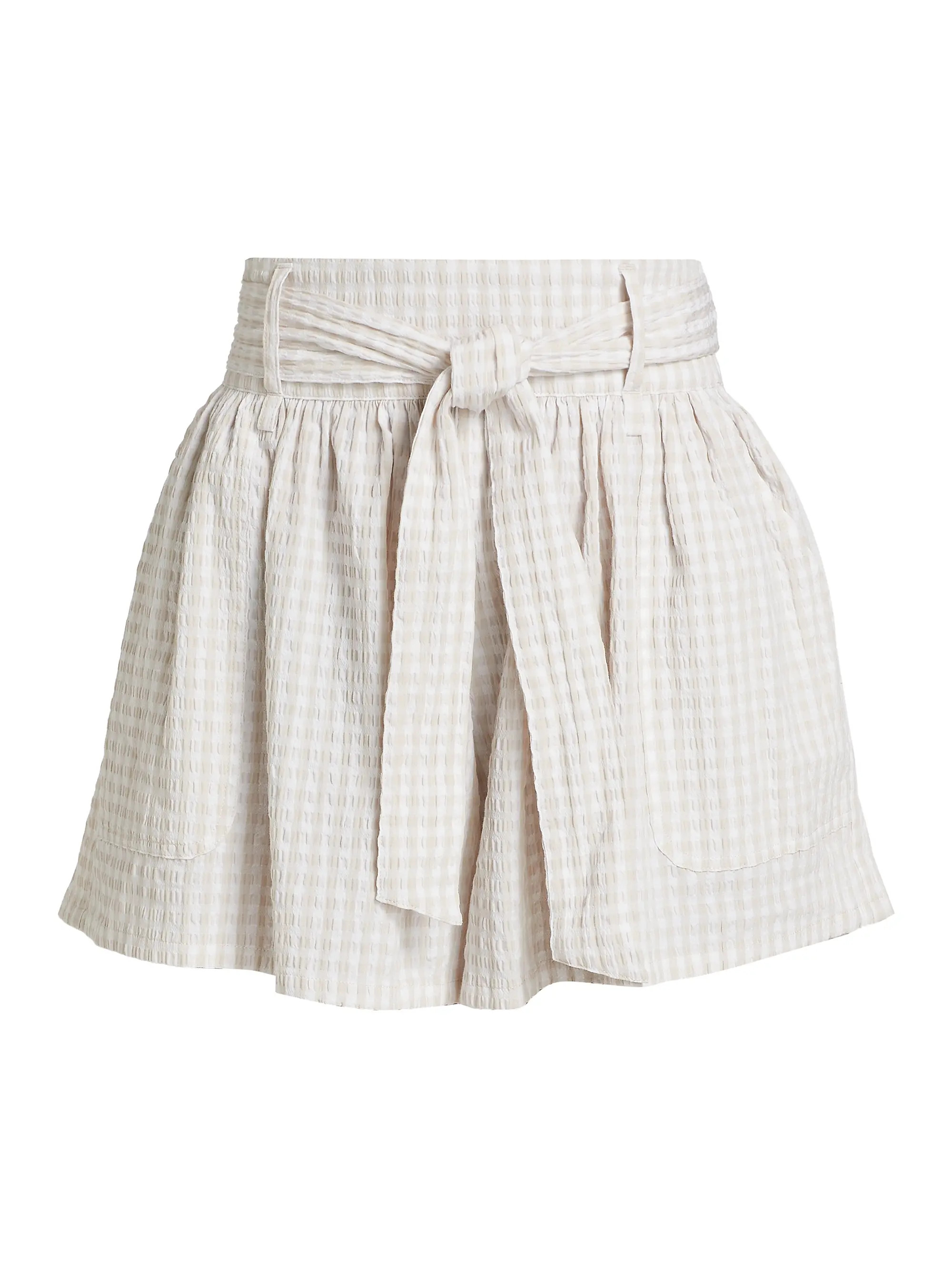 Gabrielle Gingham High-Rise Shorts | Saks Fifth Avenue