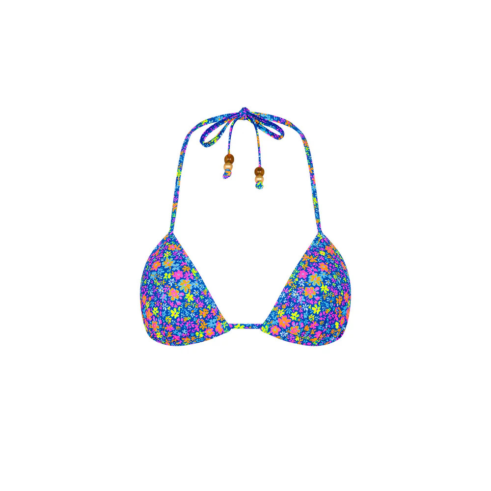 Padded Bind Triangle Bikini Top - Electric Bloom | Kulani Kinis US