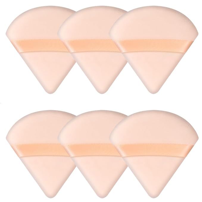 Pimoys 6 Pieces Powder Puff Face Soft Triangle Makeup Puff for Loose Powder Body Powder, Velour M... | Amazon (US)