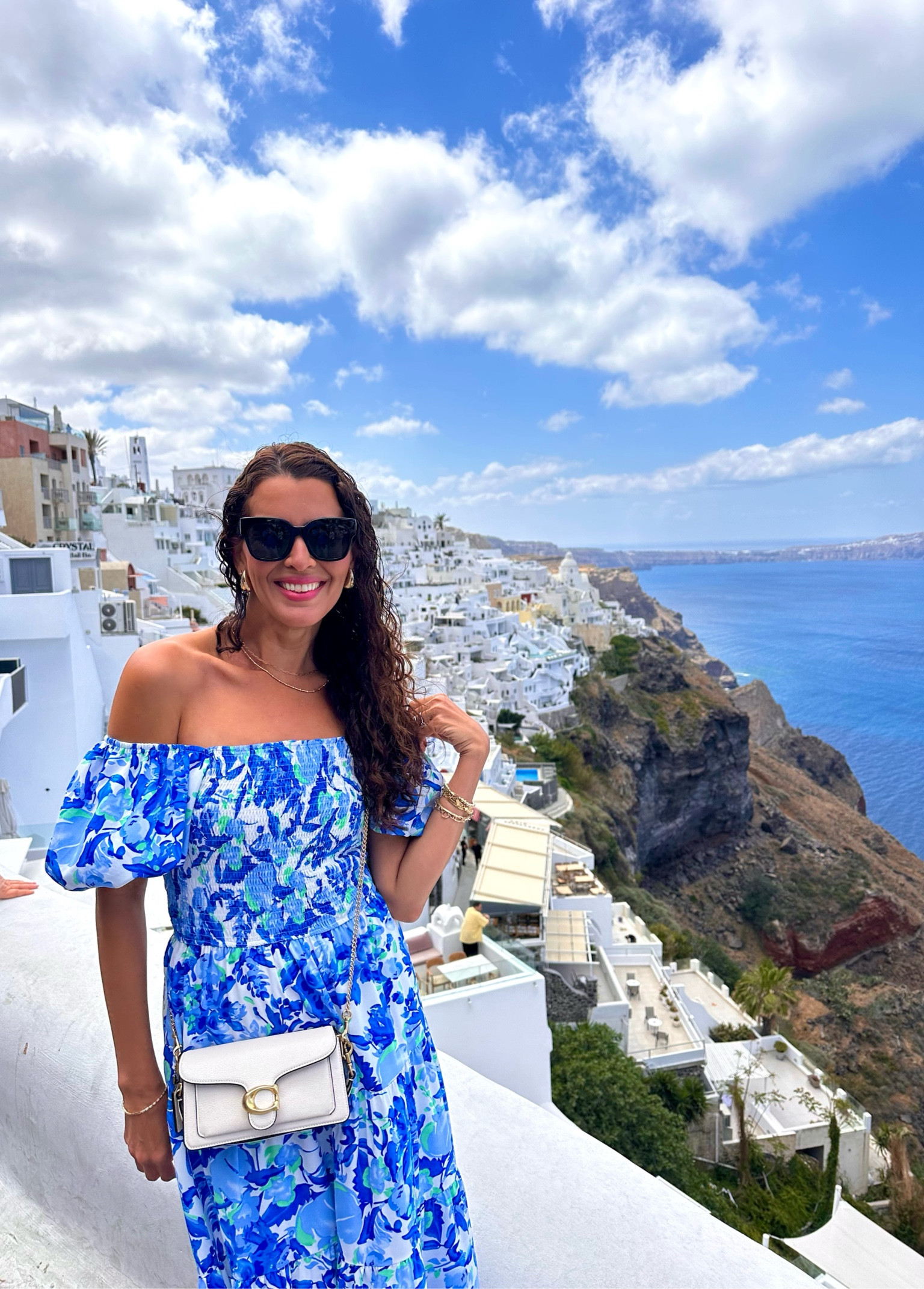 Linking bag and Chain strap. Bag is Coach tabby 20, available in a bigger size. Size S in dress. TTs and available in many colors. Lipstick is 320 Hush hush. And lip oil 02 pitaya 

Spring dresses, white coach tabby, resort wear, summer outfits, summer dresses, blue dresses, Greek style 

#LTKtravel #LTKbeauty #LTKSeasonal