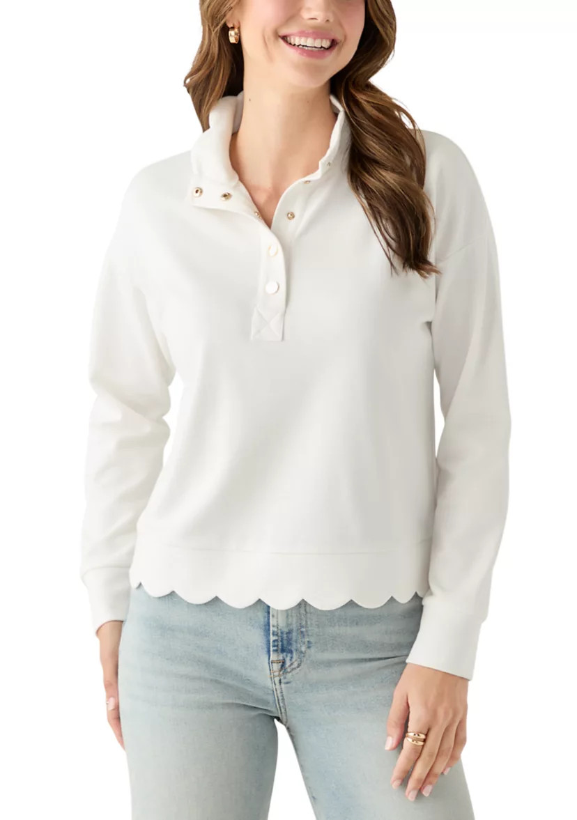 Women's Scalloped Hem Sweatshirt | Belk