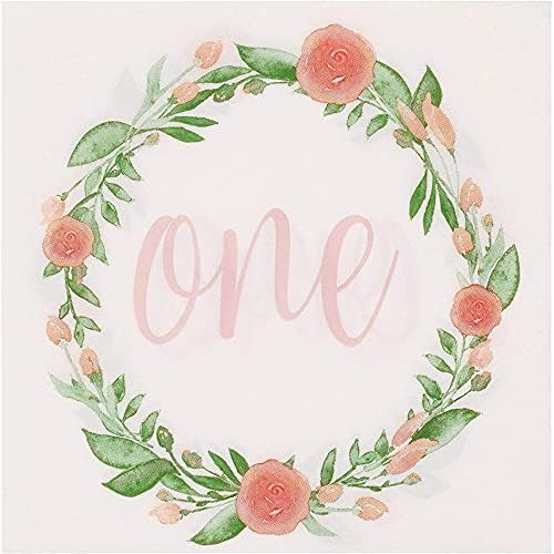 Paper Napkins in Floral Design for 1st Birthday Party (6.5 x 6.5 in, 150 Pk) | Amazon (US)
