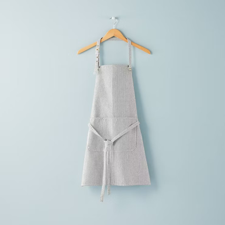 Ticking Stripe Canvas Grilling Apron Dark Gray/Cream - Hearth & Hand™ with Magnolia | Target