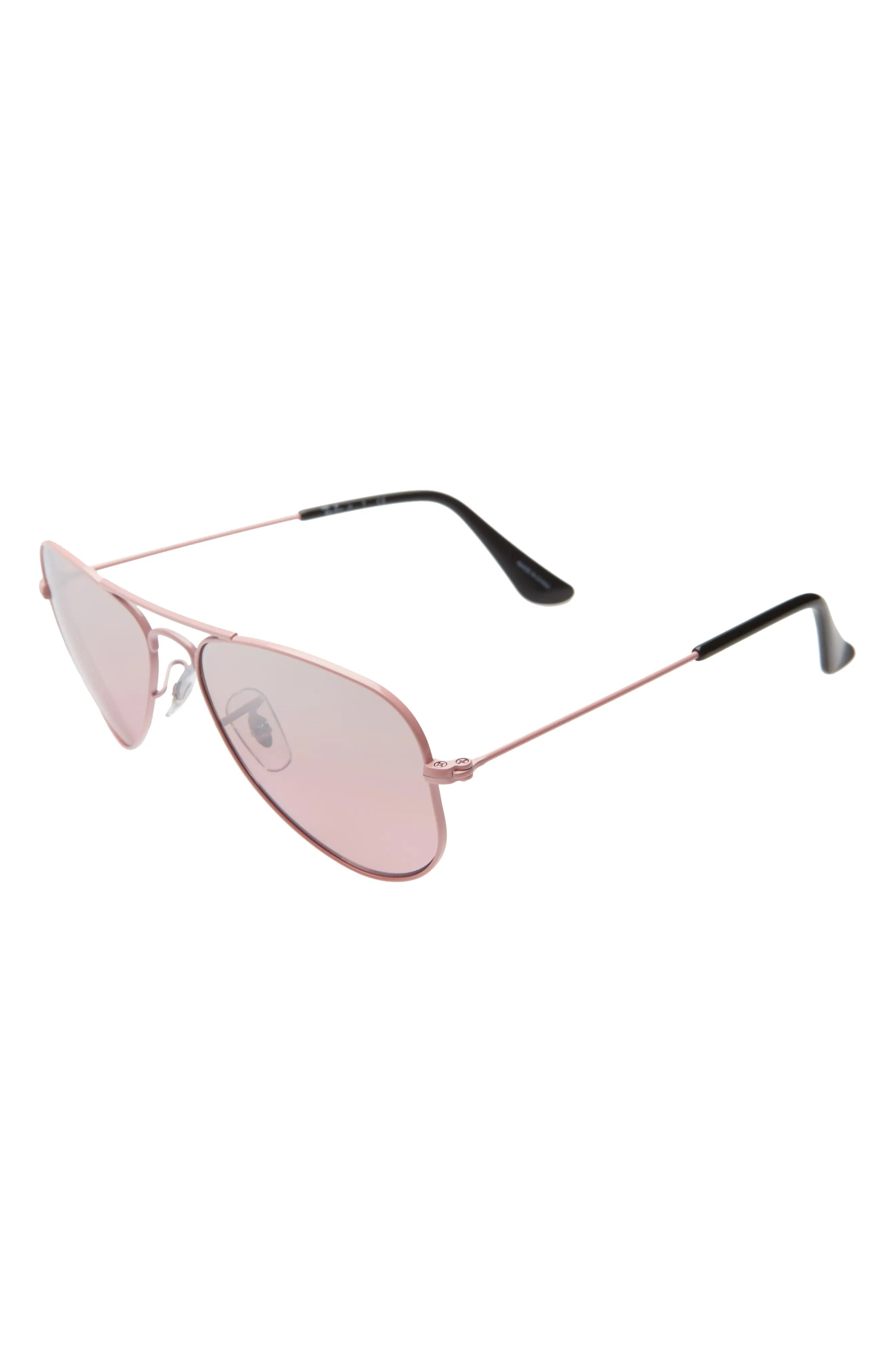 Ray-Ban Junior 52mm Aviator Sunglasses - Pink/ Pink Gradient Mirror | Nordstrom