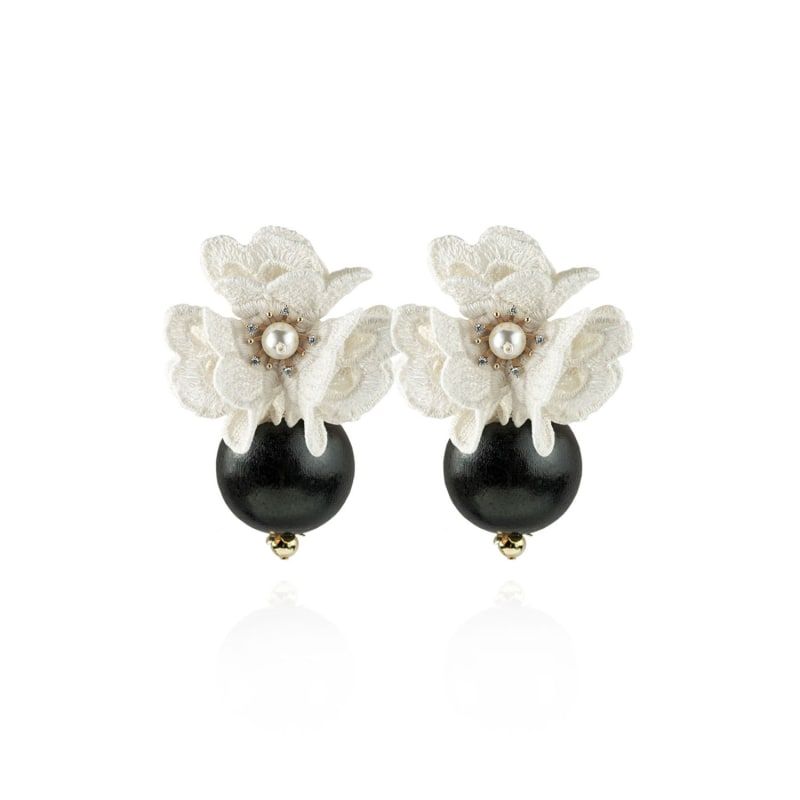 Isabella Earrings In Antique White | Wolf and Badger (Global excl. US)