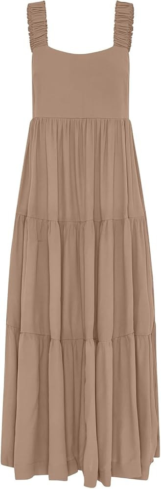 PRETTYGARDEN Women's 2024 Sun Dresses Women Summer Casual Flowy Tired Maxi Dress Backless Beach L... | Amazon (US)