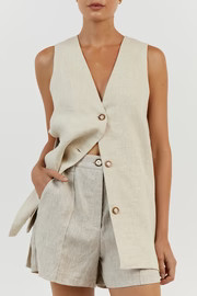 LOGAN NATURAL LINEN SHORT | DISSH