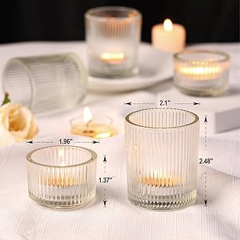10pcs Assorted Clear Votive Candle Holders for Wedding Centerpiece, Clear Tea Light Candle Holder... | Amazon (US)