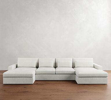Westwood Square Arm Deep Seat Double Chaise Sectional (185") | Pottery Barn (US)