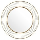 Amazon Brand – Rivet Modern Round Iron Circle Metal Hanging Wall Mirror, 27.75" Diameter, Gold Finis | Amazon (US)