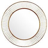 Amazon Brand – Rivet Modern Round Iron Circle Metal Hanging Wall Mirror, 27.75" Diameter, Gold Finis | Amazon (US)