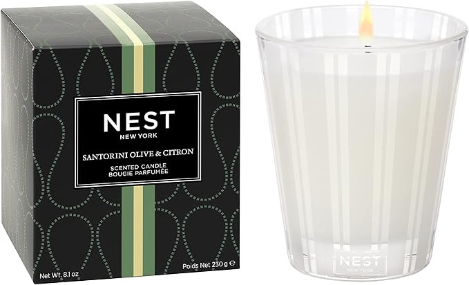 NEST New York Scented Classic Candle, Santorini Olive & Citron - 8.1 oz - Up to 60-Hour Burn Time... | Amazon (US)