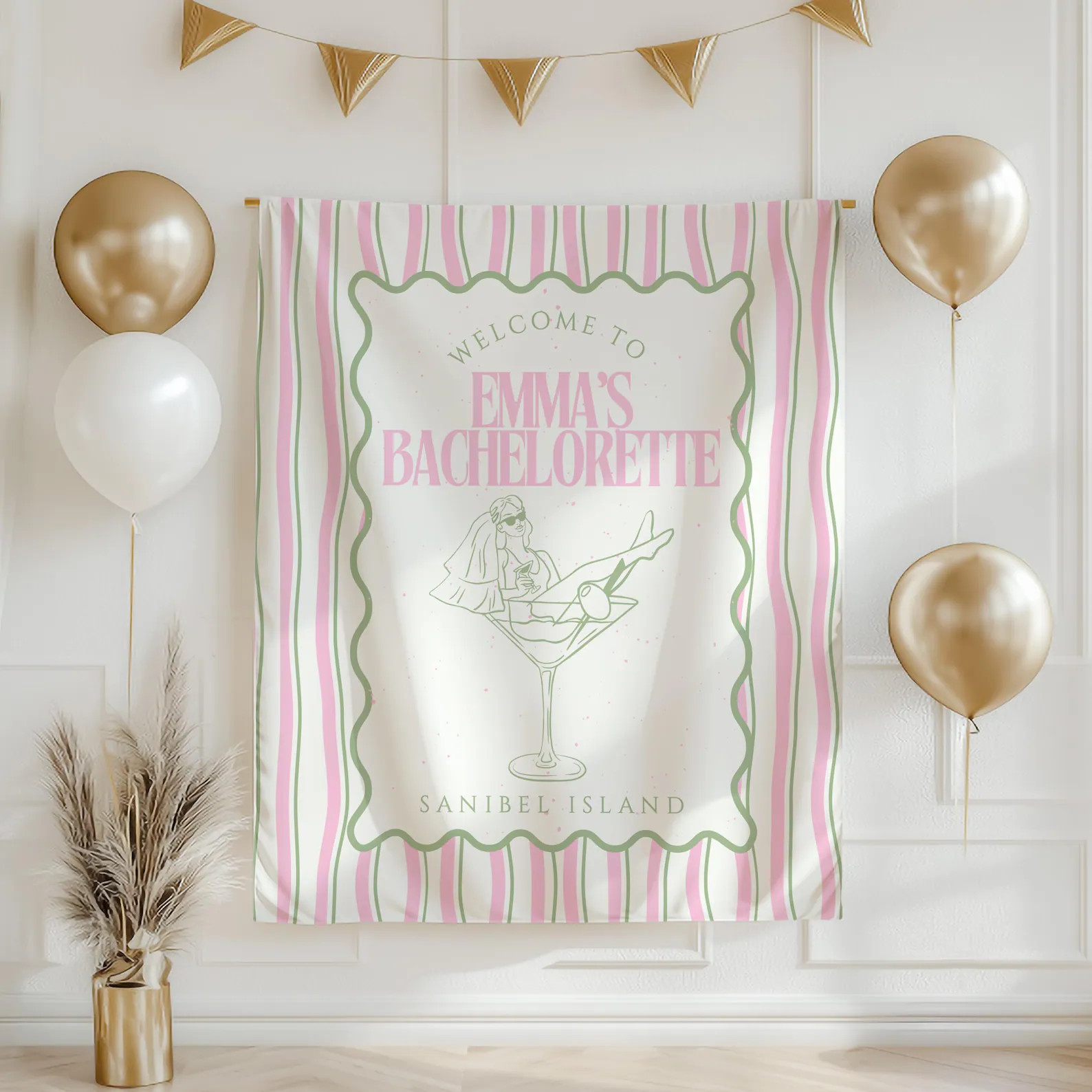 Custom Bachelorette Banner Personalized Bachelorette Party Tapestry Bridal Shower Backdrop Bride ... | Etsy (Global)