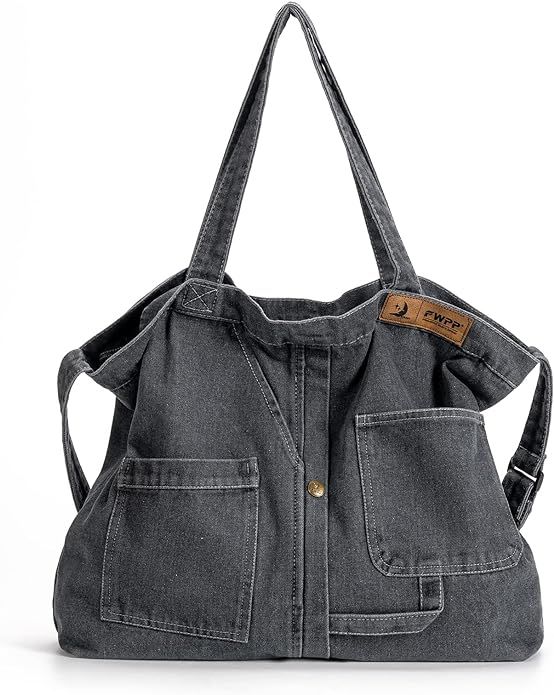 FWPP Womens Denim Hobo Bags, Jeans Casual Shoulder Bags for School Office Travel | Amazon (US)