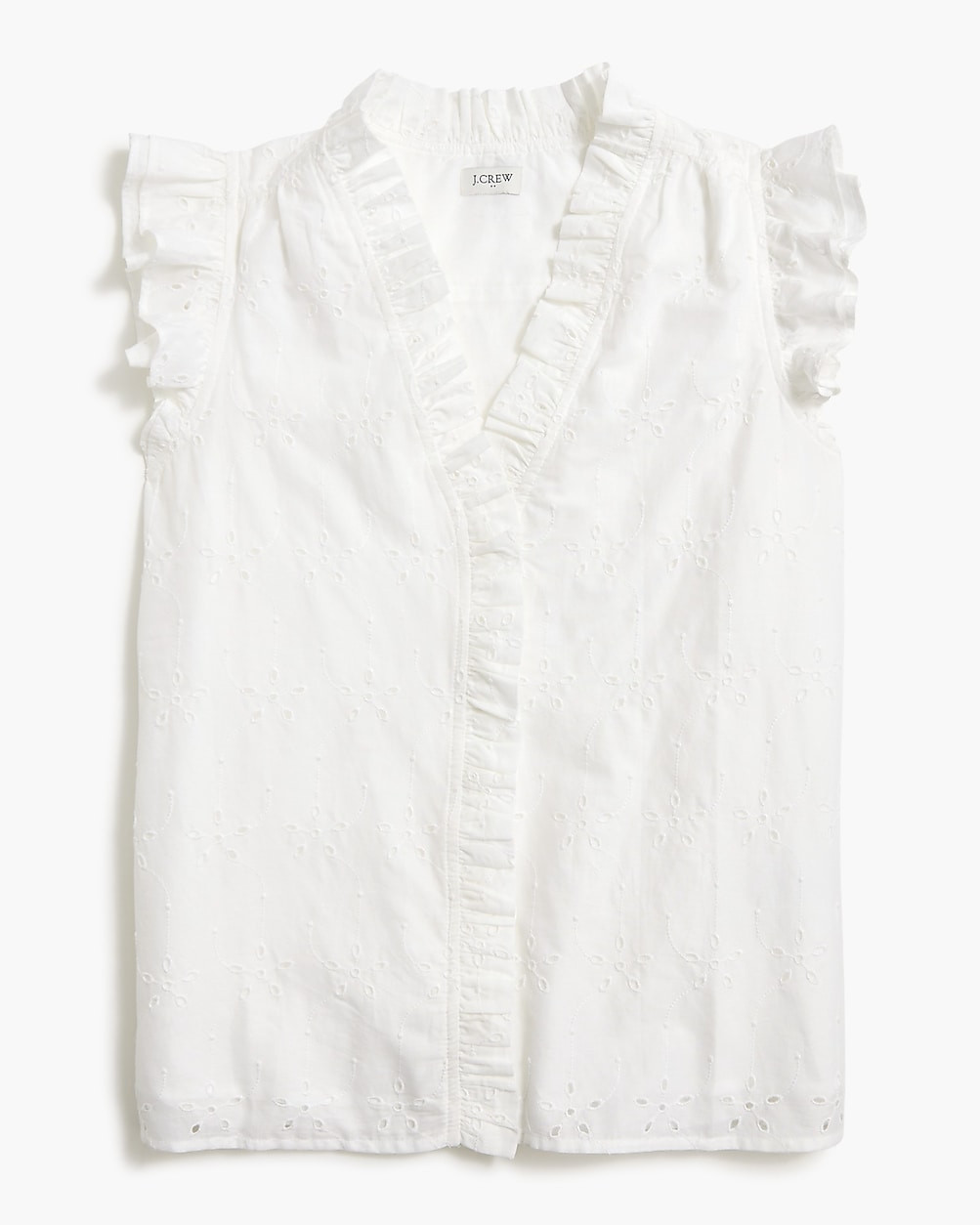 Sleeveless ruffle eyelet top | J.Crew Factory