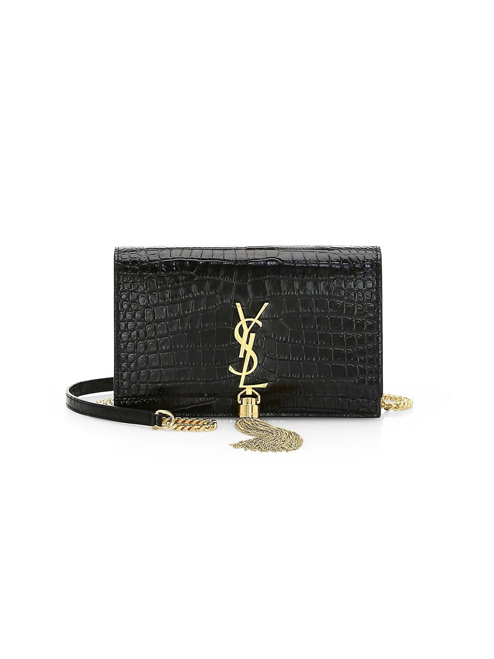 Kate Tassel Croc-Embossed Leather Shoulder Bag | Saks Fifth Avenue
