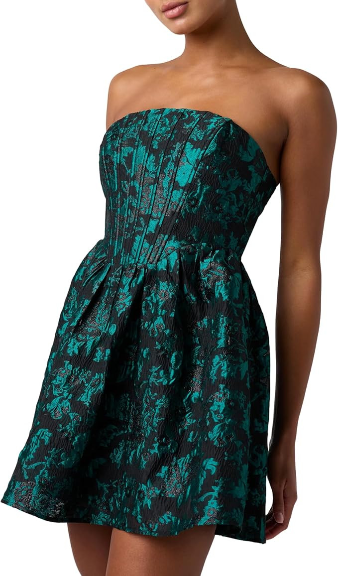 Lulus Womens Ayla Jacquard Mini Dress | Amazon (US)