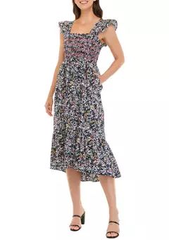 Crown & Ivy™ Women's Sleeveless Smocked Midi Dress | Belk