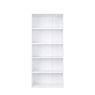 Homez 52.83 in. Tall White Wood 5-Shelf Etagere Bookcase with Adjustable Shelves | Target