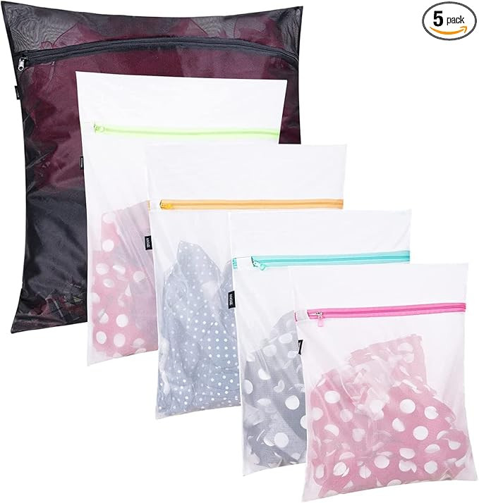 Set of 5 Mesh Laundry Bags-1 Extra Large, 2 Large & Medium for Blouse, Hosiery, Stocking, Underwe... | Amazon (US)