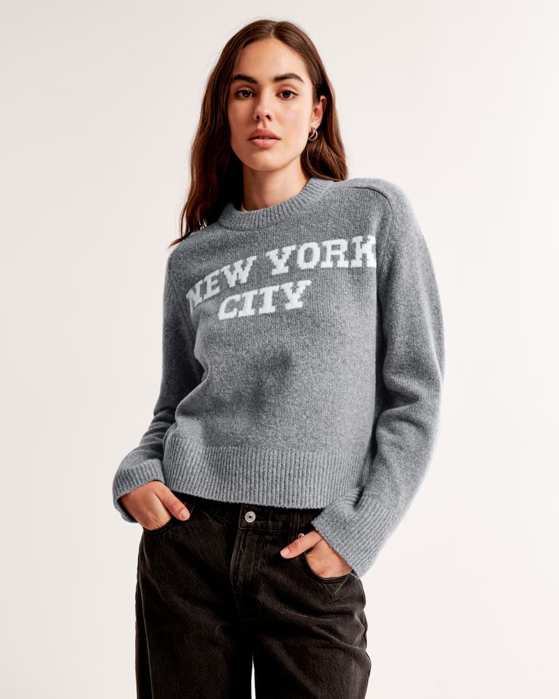 Women's The A&F Madeline Crew Sweater | Women's Tops | Abercrombie.com | Abercrombie & Fitch (US)