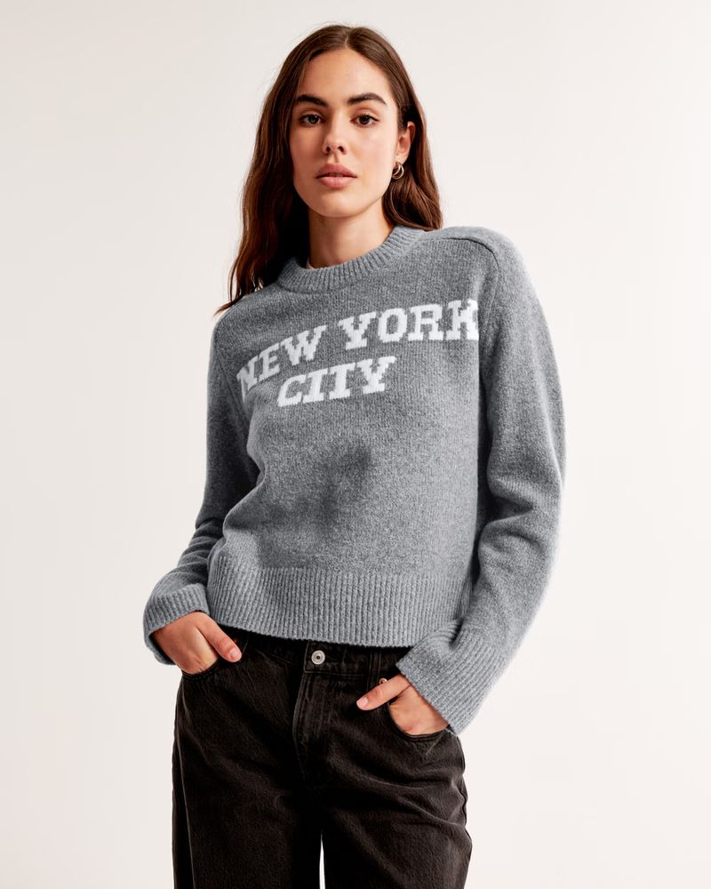 Women's Intarsia Crew Sweater | Women's Tops | Abercrombie.com | Abercrombie & Fitch (US)