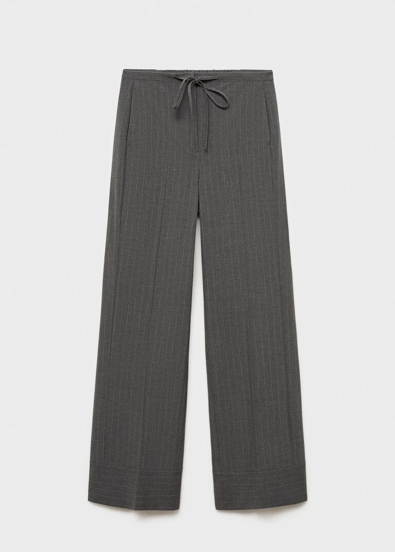 Chalk-stripe straight trousers | MANGO (UK)
