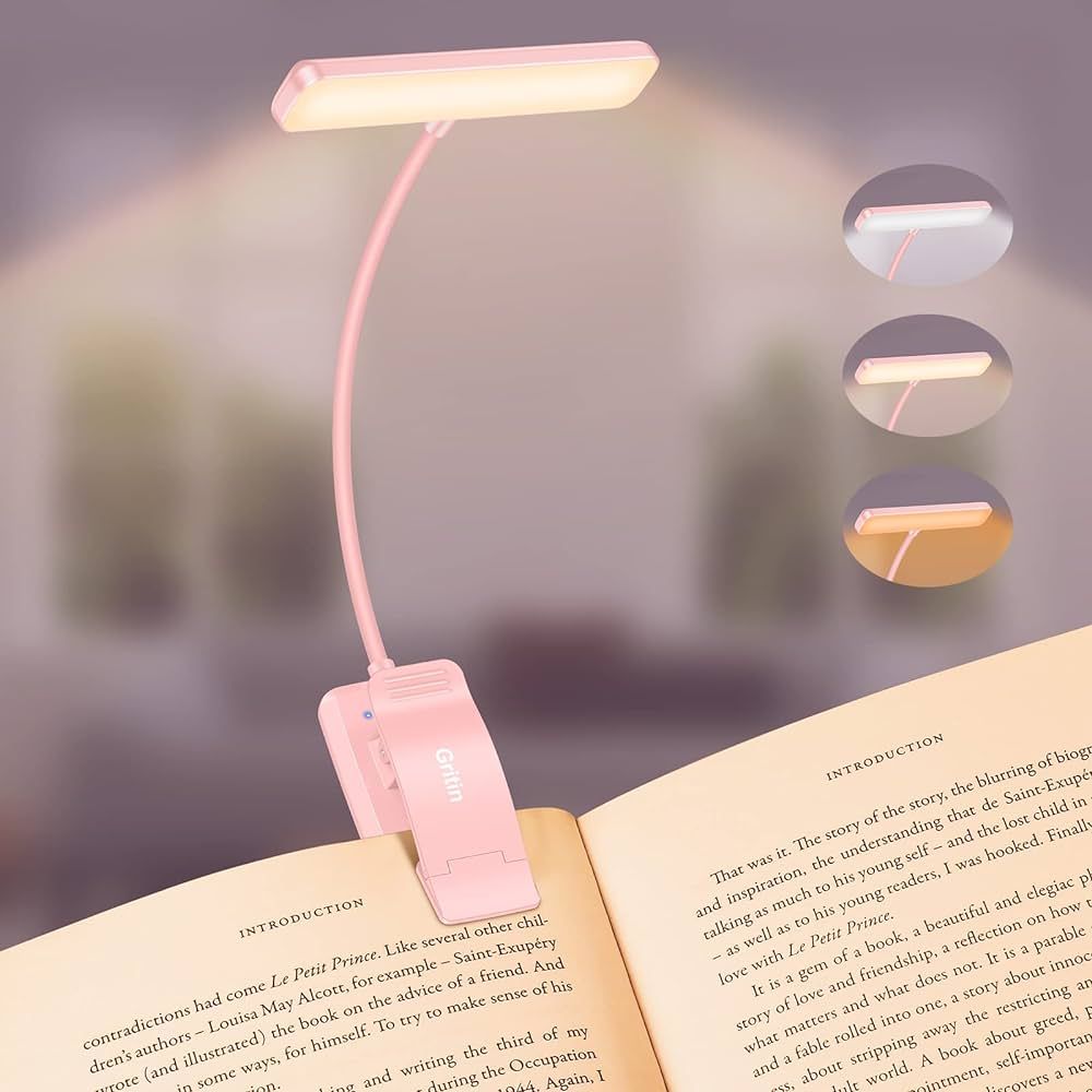 Gritin 19 LED Rechargeable Book Light for Reading in Bed with Memory Function- Eye Caring 3 Color... | Amazon (US)