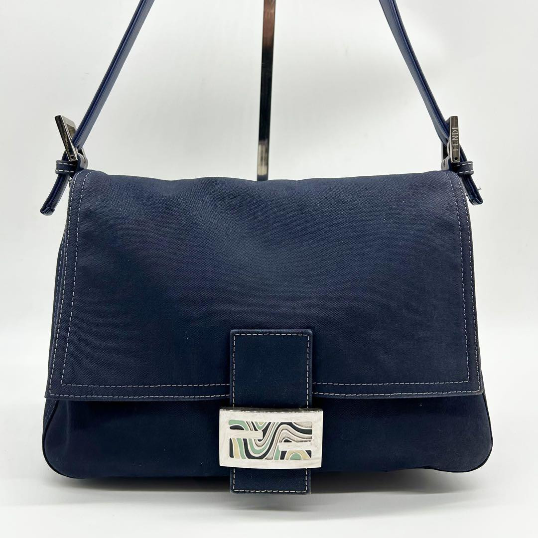 FENDI One Shoulder Bag Mamma Bucket FF Marble Metal Fittings Navy 250131H  | eBay | eBay US