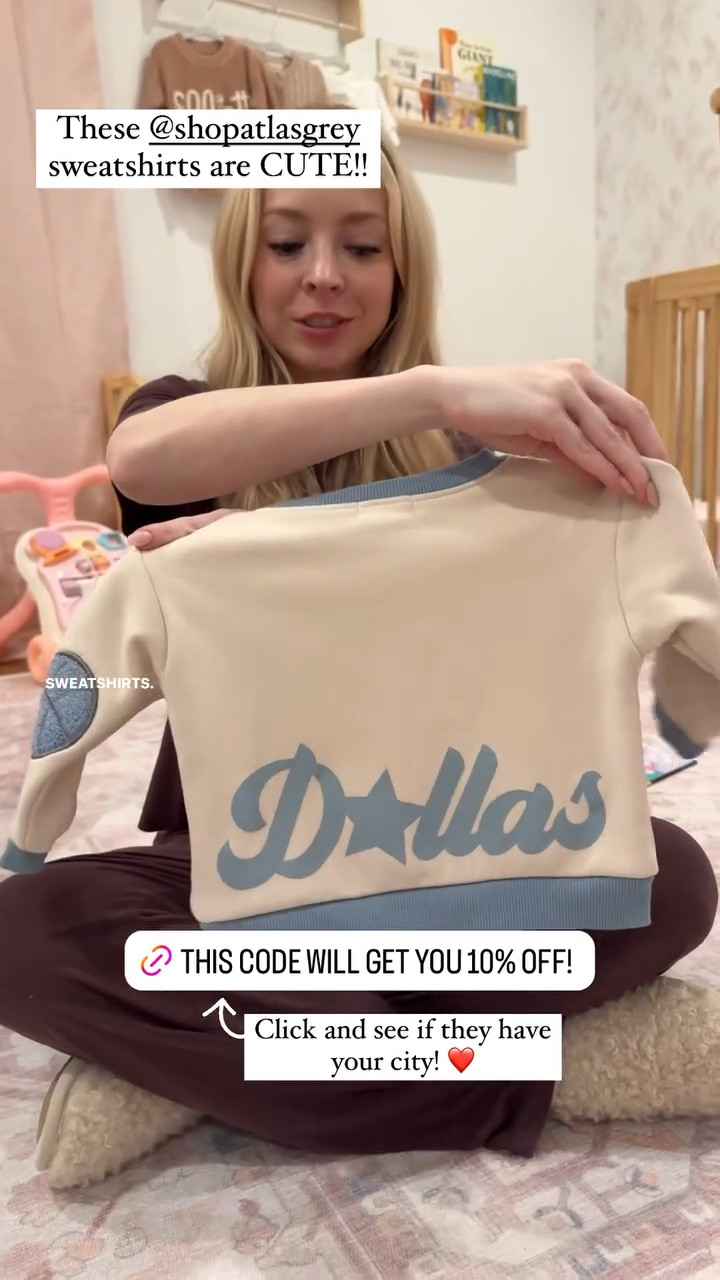 These Atlas Grey sweatshirts are CUTE! Use code KAY for 10% off!

#LTKBaby #LTKWatchNow #LTKKids