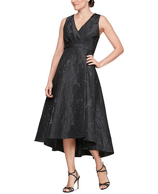 Women's Jacquard V-Neck High-Low Dress | Macy's