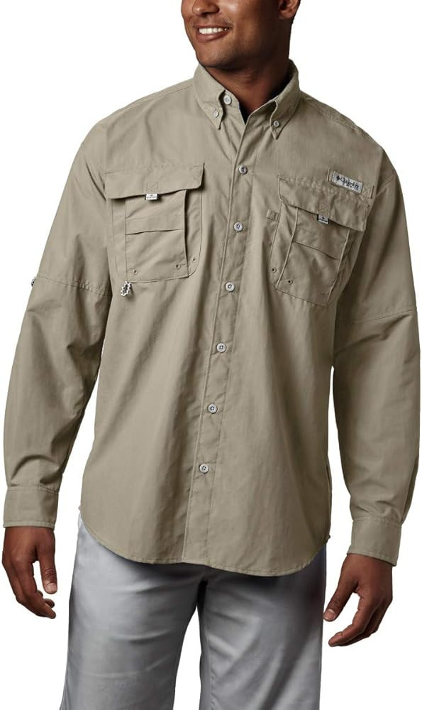 Columbia Men's Bahama II Long Sleeve Shirt,Fossil,X-Large | Amazon (US)