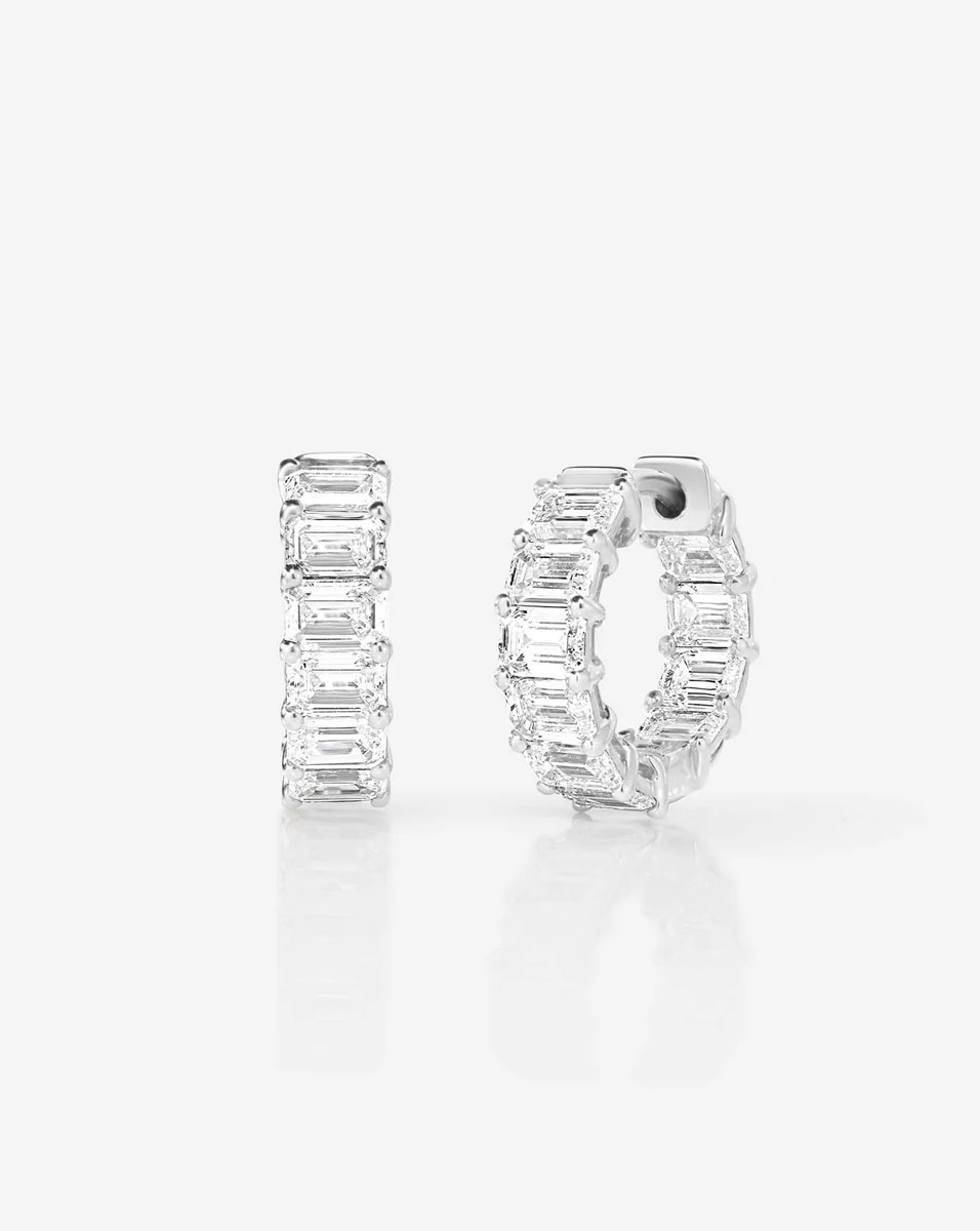 Emerald Lab Diamond Huggies | Ring Concierge
