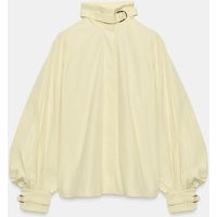 Zara - Poplin Shirt With Buckles - Light Yellow - L - Woman | Zara UK