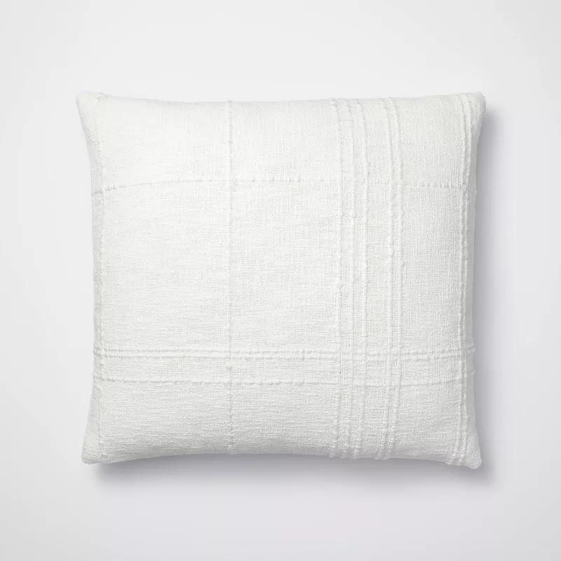 Euro Texture Tonal Plaid Decorative Throw Pillow Off White - Threshold™ designed with Studio Mc... | Target