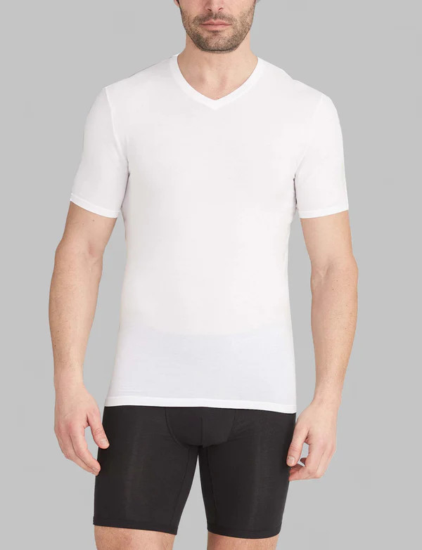 Second Skin High V-Neck Stay-Tucked Undershirt | Tommy John