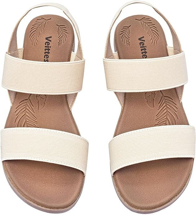 Veittes Women's Flat Sandals - Casual Soft Fashion Ladies Flat Sandals. | Amazon (US)