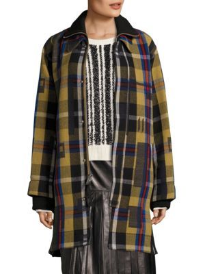 Elanor Wool Plaid Two-Fer Coat | Saks Fifth Avenue