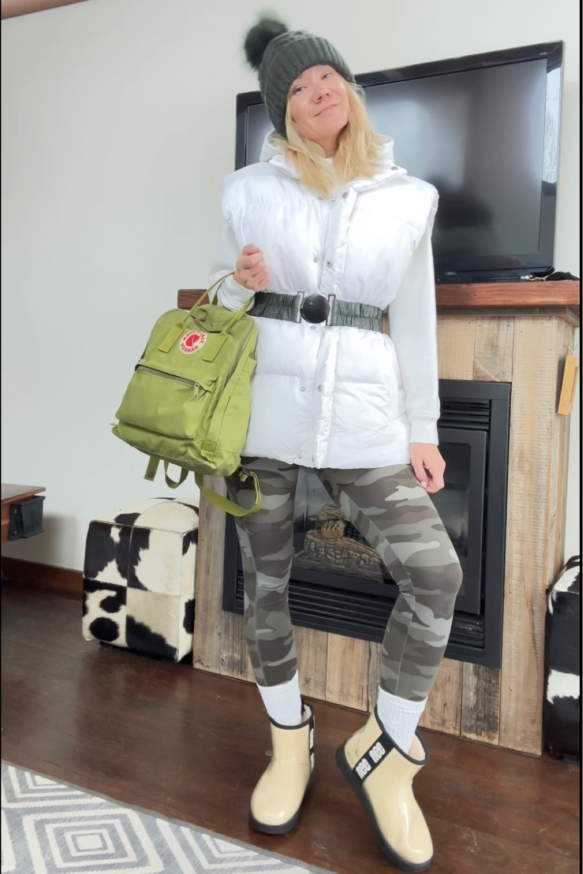 One more winter outfit ❄️
I forgot to bring my white knitted leggings with me to Wyoming 🤣 I just had to use socks. 

#LTKSeasonal #LTKtravel #LTKFind