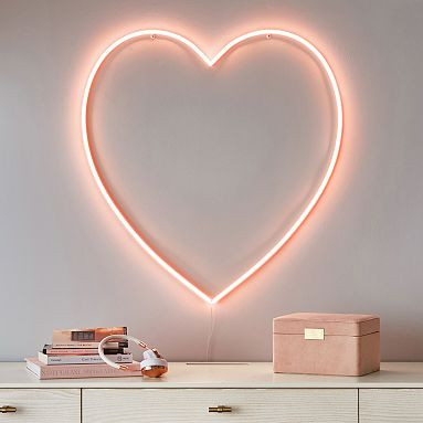 Blush Heart LED Wall Light | Pottery Barn Teen | Pottery Barn Teen