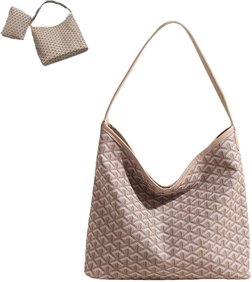 Women's Large Capacity Shoulder Handbags, Geometric Pattern Tote Bag with Large Purse, Elegant Ho... | Amazon (US)