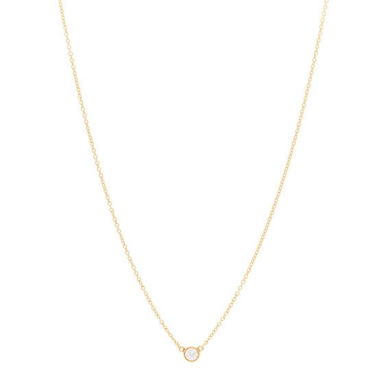 18K Yellow Gold Diamond .17ct Elsa Peretti Diamonds by the Yard Pendant Necklace | FASHIONPHILE (US)