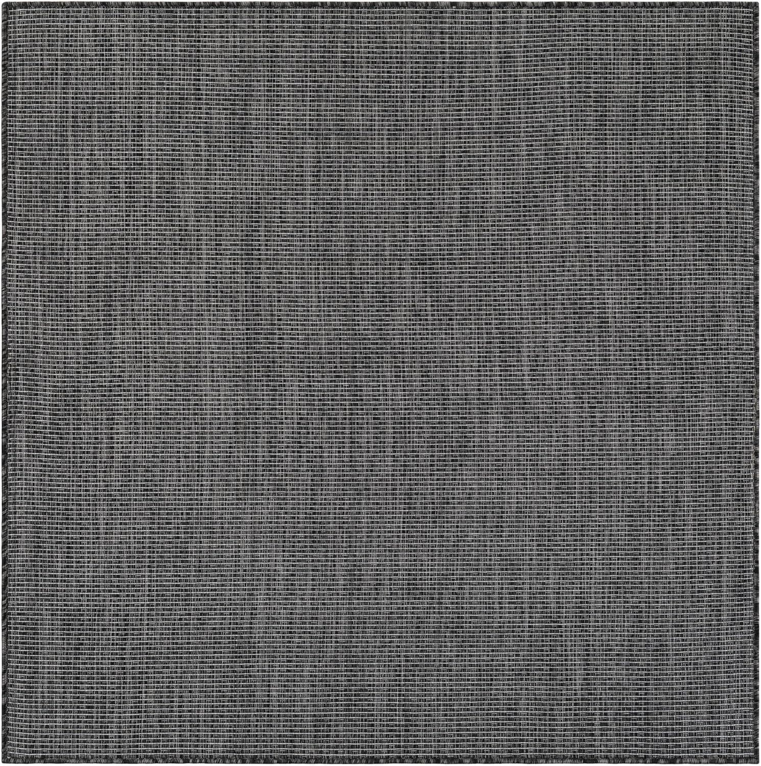 Unique Loom Outdoor Solid Collection Area Rug (5' 3" Square Black/Ivory) | Amazon (US)
