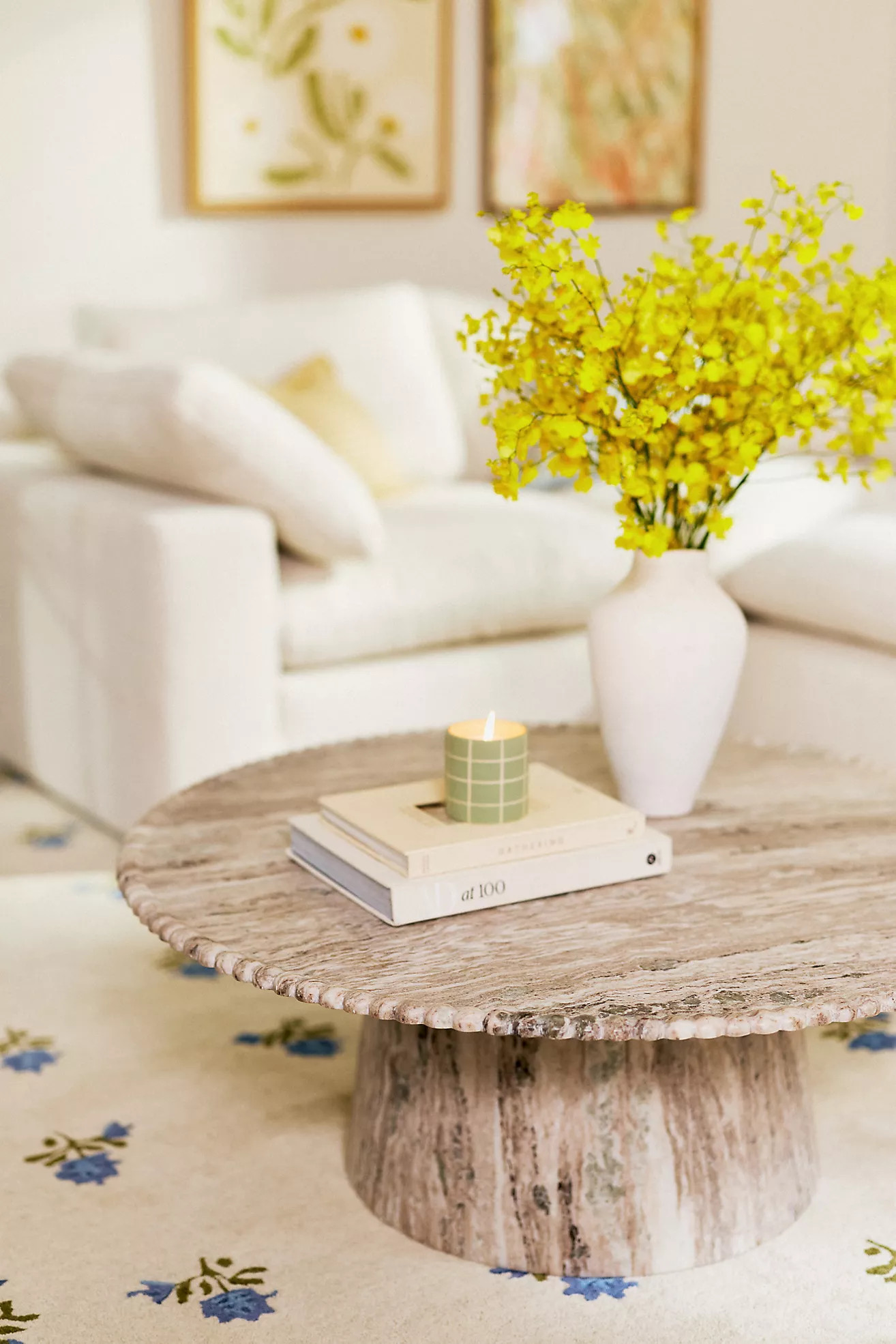 Lyla Round 42" Marble Coffee Table | Anthropologie (US)