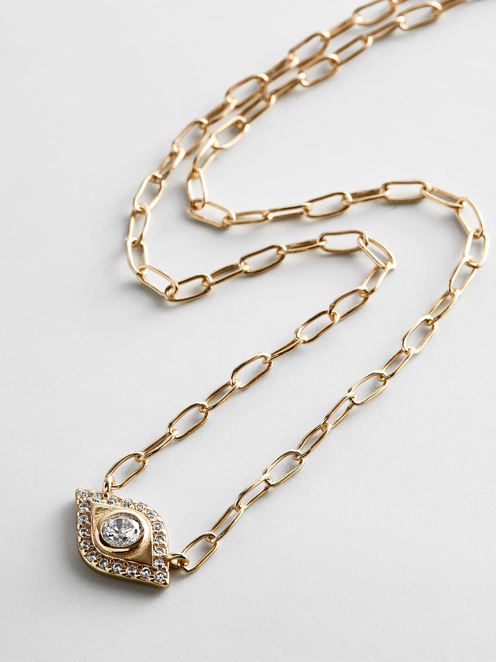 Evil Eye 14K Gold Hera Necklace - Gold/Pavé | BaubleBar