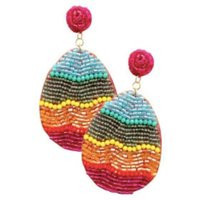 New Easter Egg Earrings, Seed Bead Egg, Rainbow Earrings | Etsy (US)
