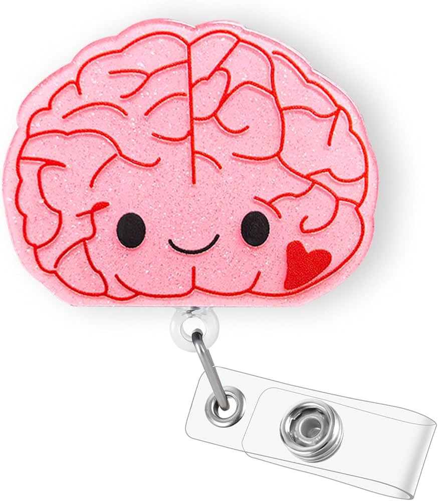 Cute Pink Brain Badge Reel Holder Retractable for Neuro Nurse, Neurologist & Medical Worker | Fun... | Amazon (US)