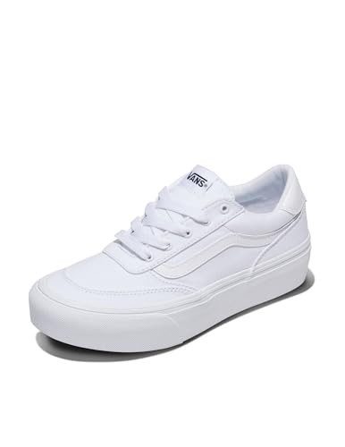 Vans Women's Brooklyn LS Platform Shoe - Chunky Sneakers for Casual Fashion. Canvas White/White. 9.5 | Amazon (US)