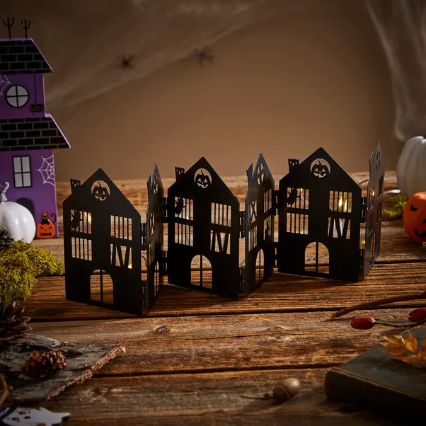 Foldable LED Light Up Haunted Houses | Dunelm